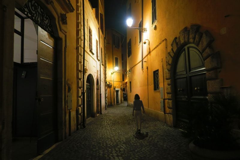 Rome alley by night