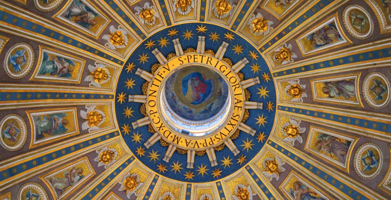 St Peters Basilica fresco - panoramic view - 5 days in Rome