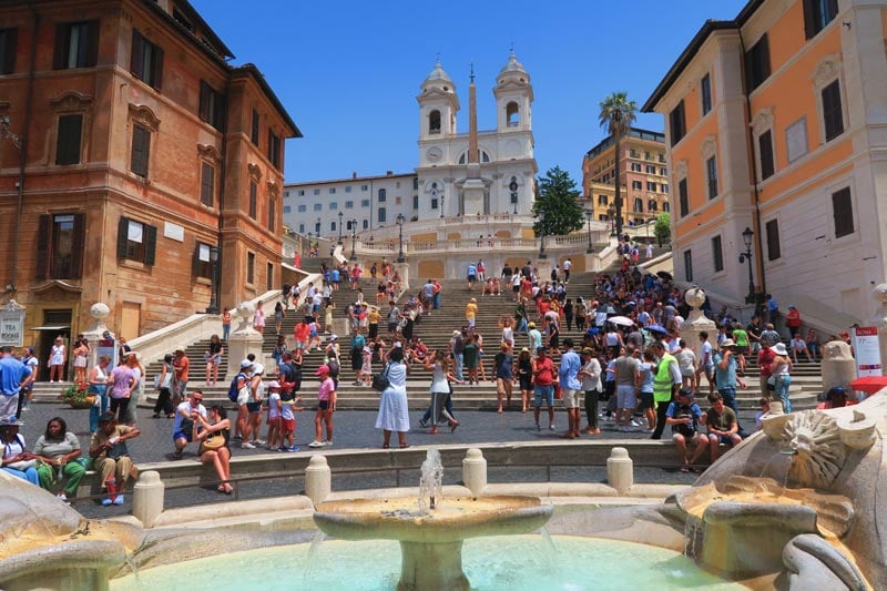 The Spanish Steps and Bernini Fountain - Rome