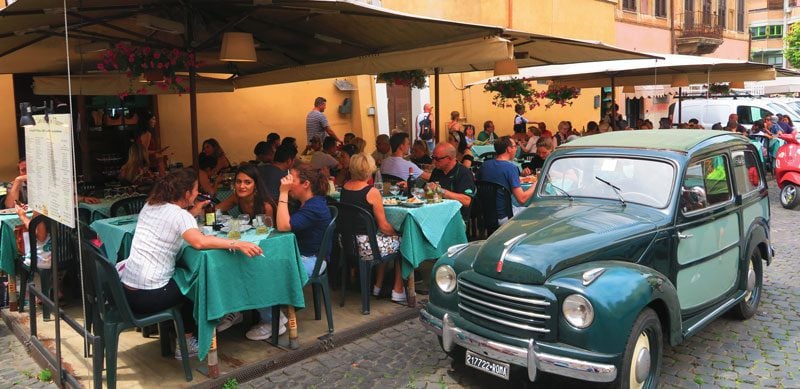 Trastevere - 5 days in Rome - panoramic view of restaurant