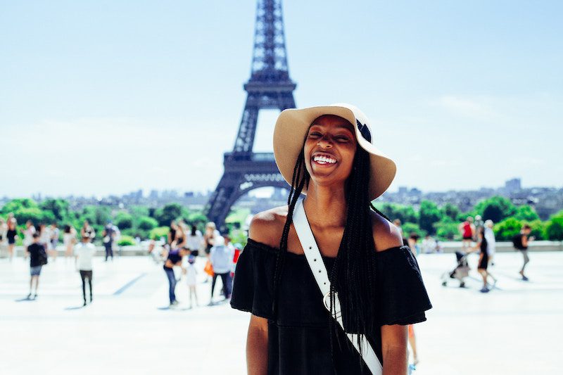 woman at eiffel 