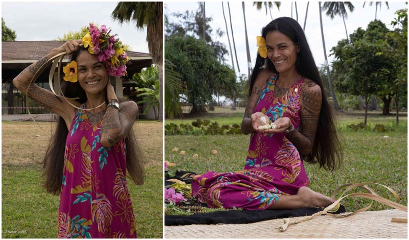 Flow crown making - Tahiti French Polynesia