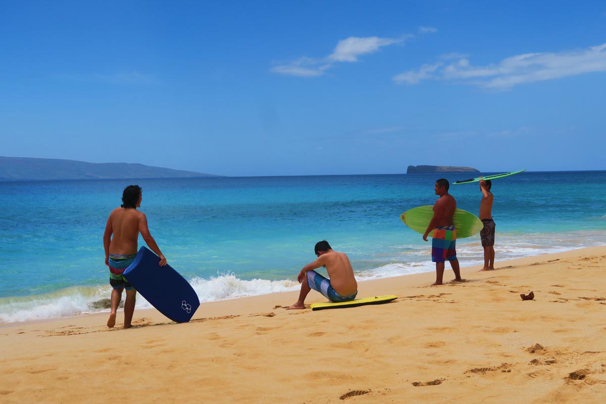 Body surfing in Big Beach Maui Hawaii