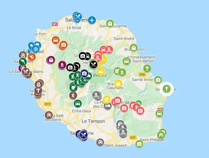 A Detailed Itinerary For Spending Up To 2 Weeks In Reunion Island   2 Weeks In Reunion Island Travel Guide Map 700x530 