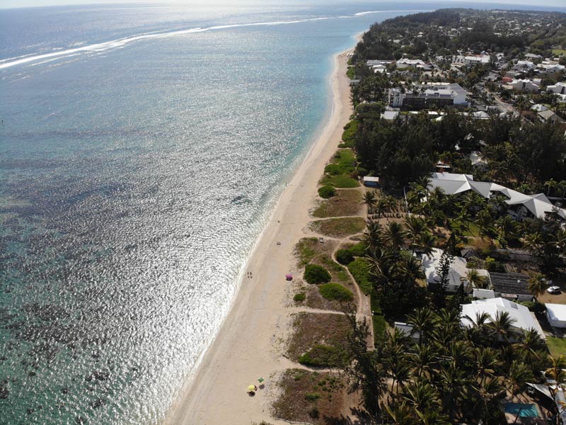 Aerial view - Plage de la Salines - Reunion Island