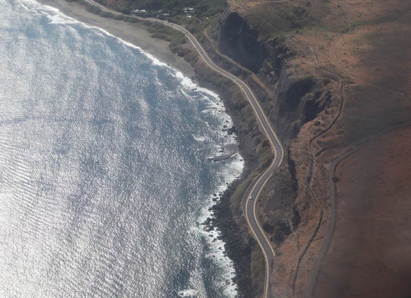 Route des Tamarins Reunion Island aerial view