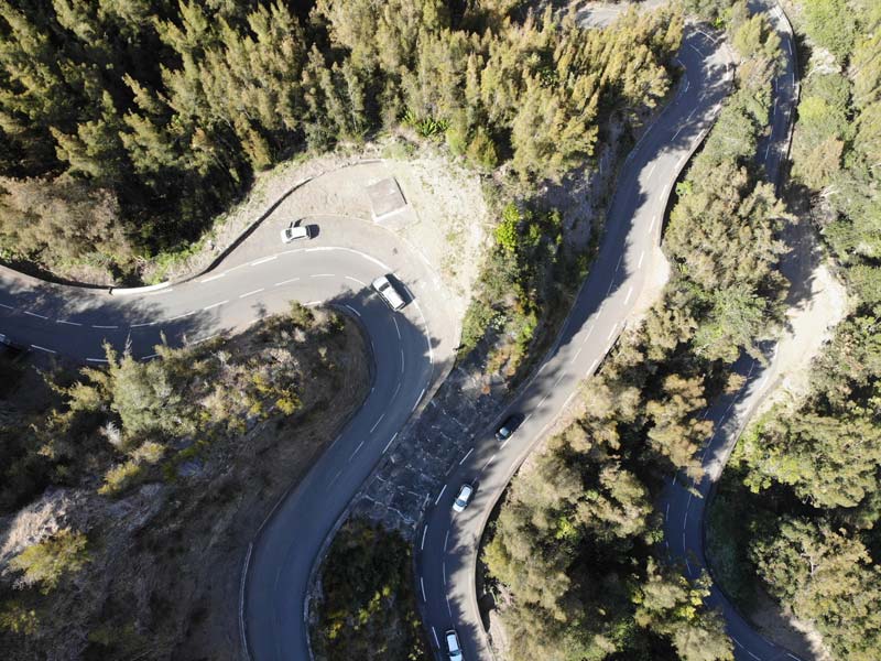 Scenic Drive to Cilaos Reunion Island - sharp turns