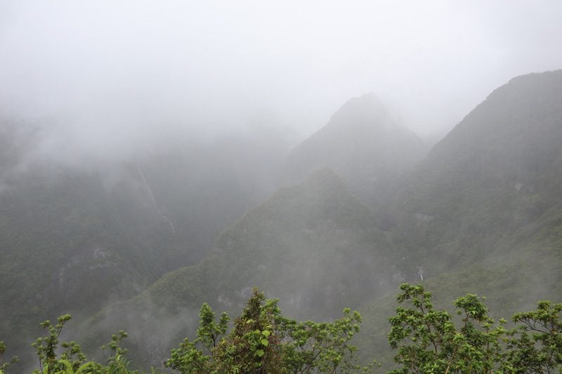 Cloud covering Takamaka Lookout - Reunion Island