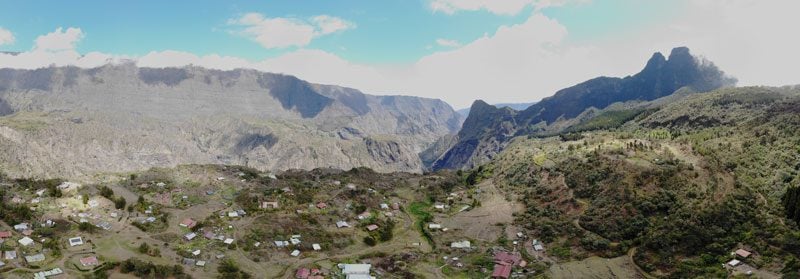 Panoramic view of Cirque de Mafate from Cirque de Salazie - Reunion Island