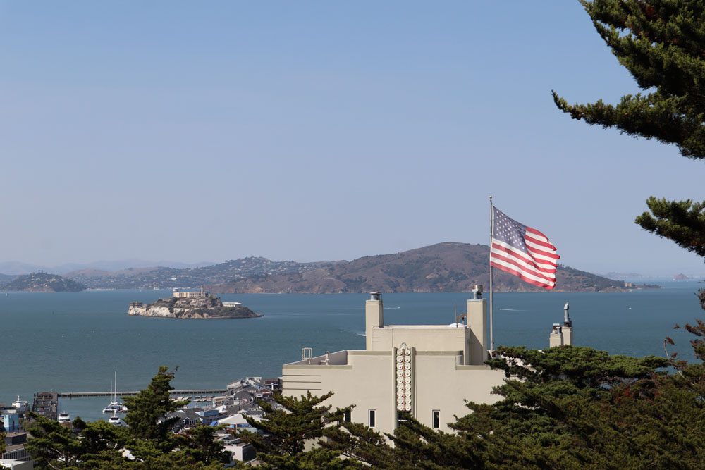 Alcatraz from Coit Tower parking - san francisco