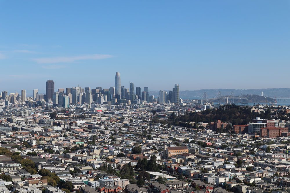 bernal heights panoramic view of san francisco downtown