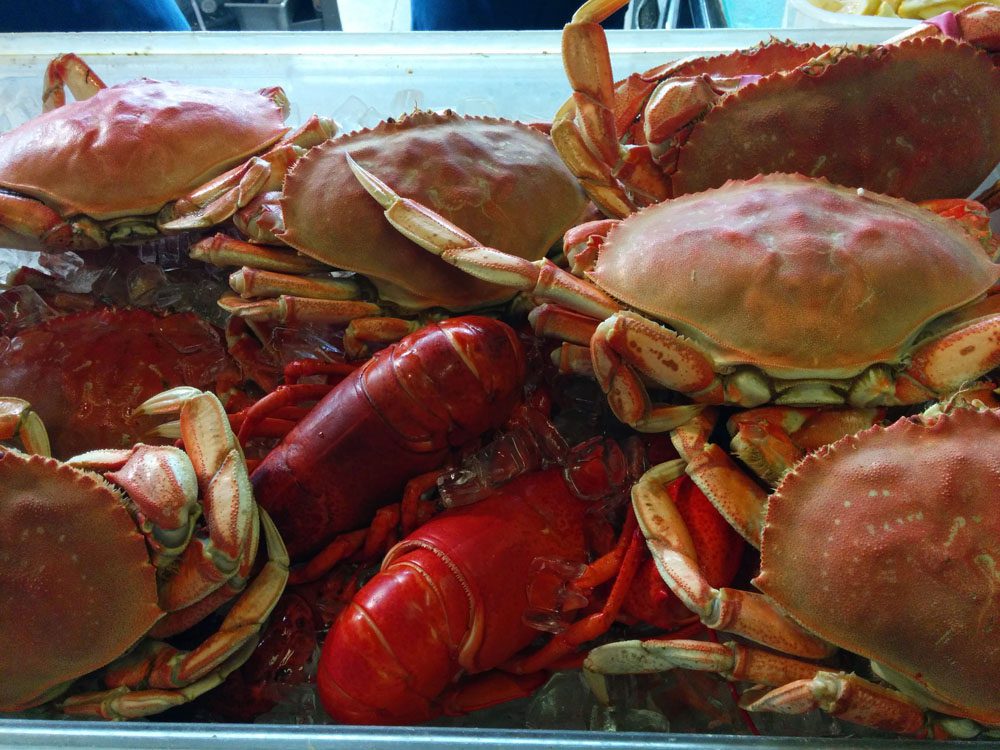 crabs and lobsters at Fisherman’s Wharf san francisco
