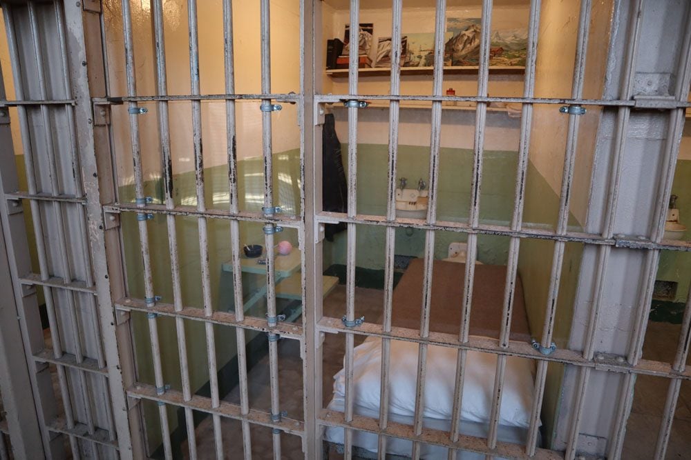 jail cell interior in alcatraz san francisco