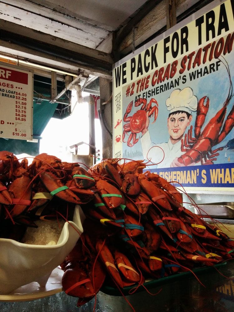 lobsters at Fisherman’s Wharf san francisco