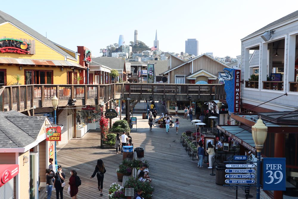 SAN FRANCISCO - APR 2, 2018: Visitors Flock To Pier 39 At San