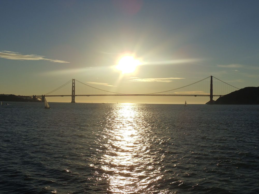 sunset in san francisco bay