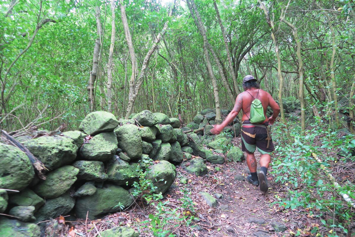 Halawa Valley Hike Molokai Hawaii - ancient stone structures on trail
