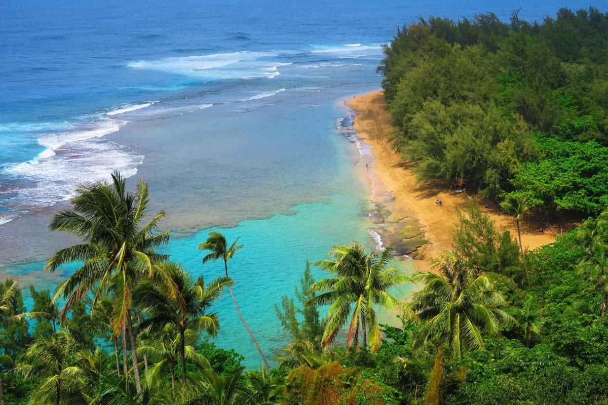 Ke'e Beach from Kalalau Trail - Kauai, Hawaii