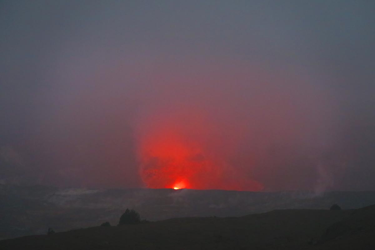 Lava eruption in Volcano National Park - Big Island Hawaii