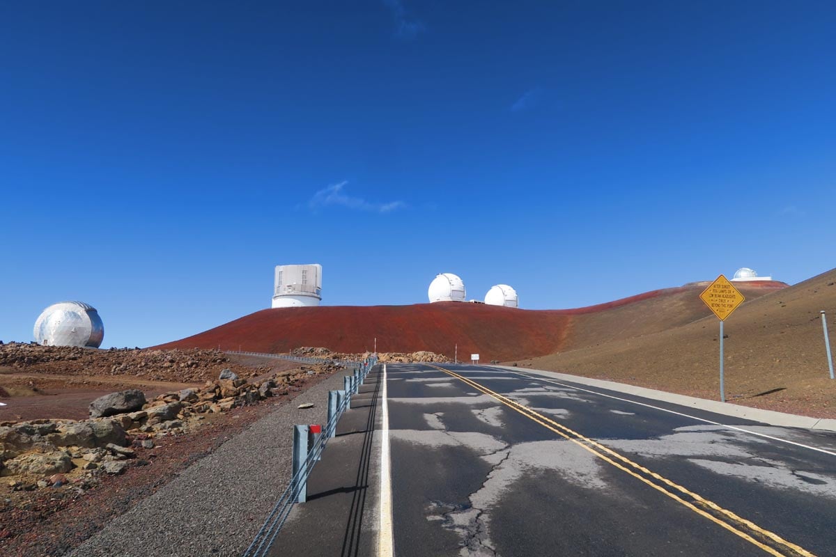 Observatories on Mauna Kea Summit Big Island Hawaii