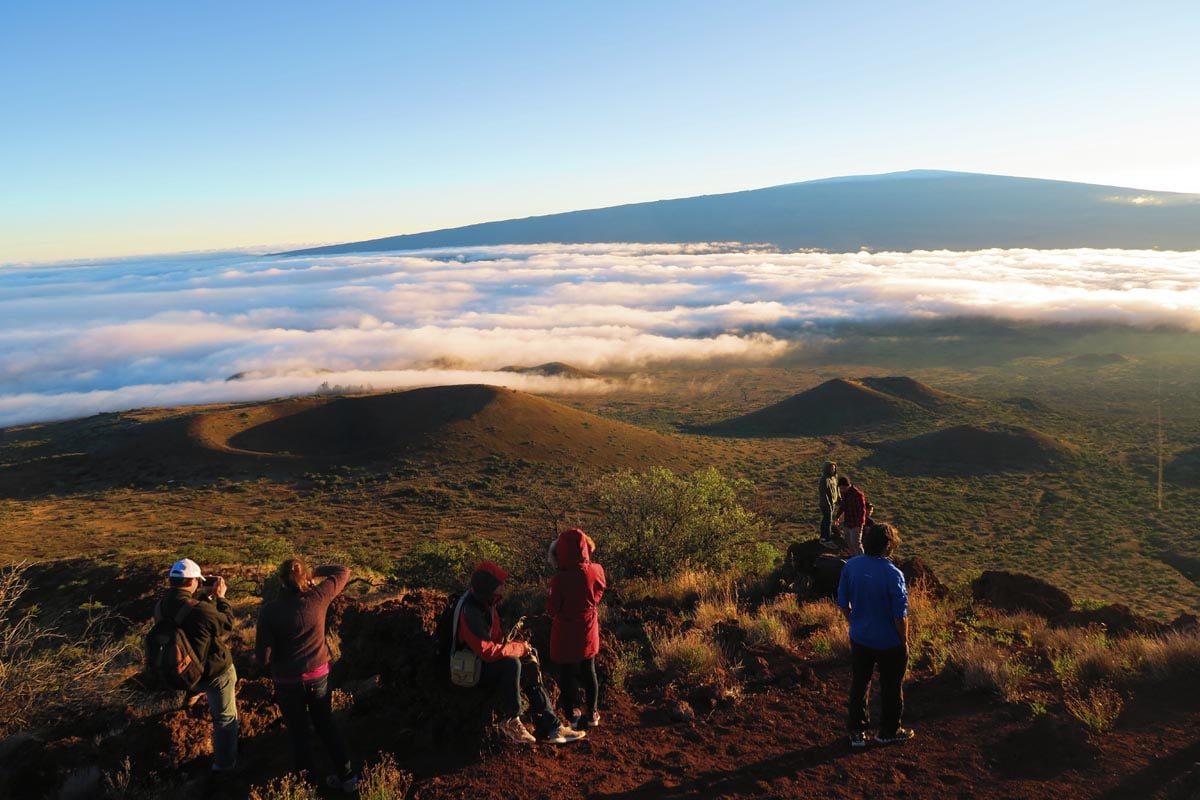 People watching sunset on Mauna Kea - Big Island Hawaii