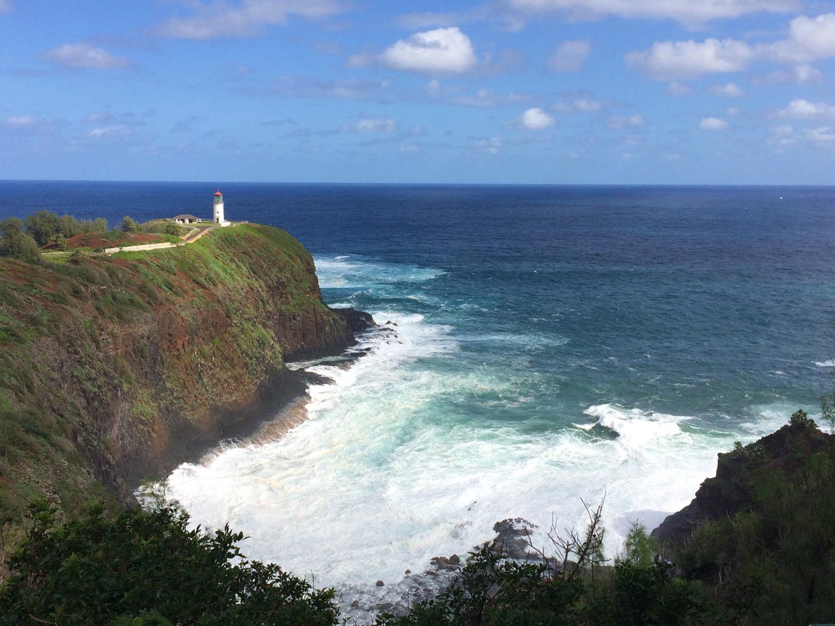View of Kilauea Lighthouse and peninsula - Kauai