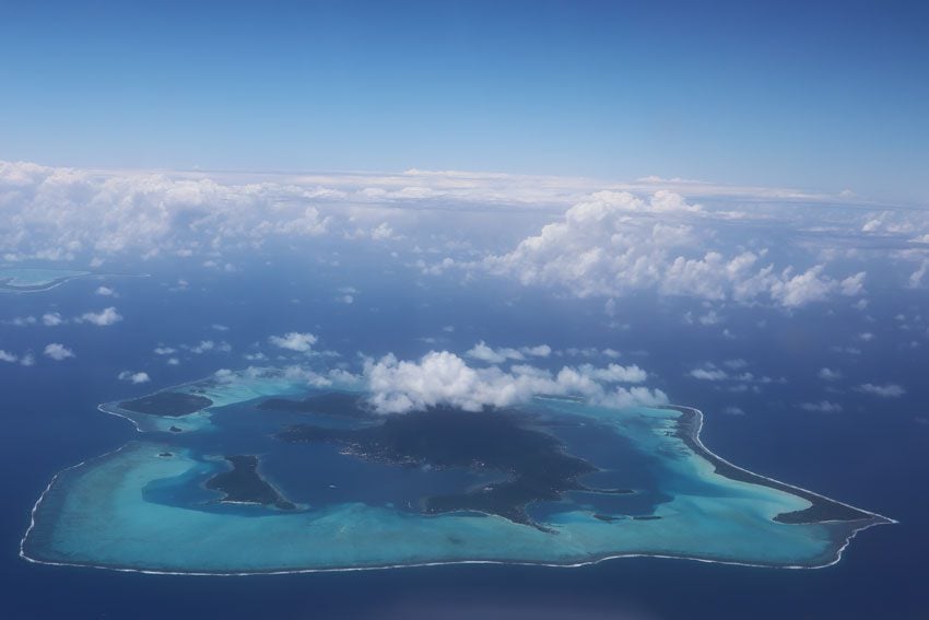 Bora Bora French Polynesia aerial view