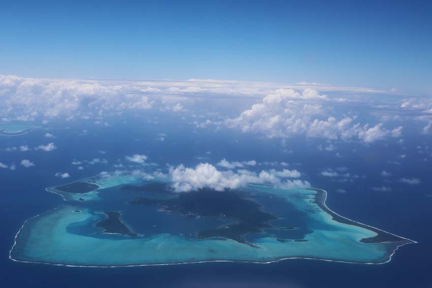 Bora Bora from the air French Polynesia