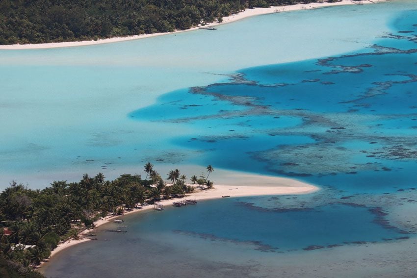 Tereia Beach - Maupiti from Mount Teurafaatiu hike - French Polynesia