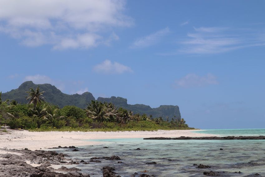 view of Maupiti from white sand beach - motu auira - Maupiti - French Polynesia