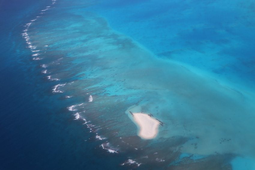 Motu One from the air - tubuai - austral islands - french polynesia