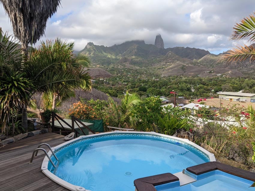 Pension Pukuee - pool and view - Ua Pou - Marquesas Islands - French Polynesia