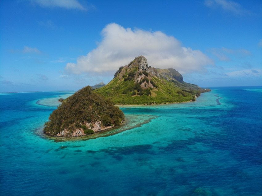 aerial view - raivavae - austral islands - french polynesia