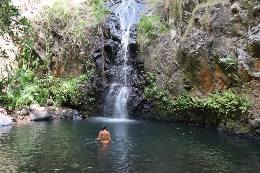 dricia in Cascade Vaiea waterfall - Ua Pou - Marquesas Islands - French Polynesia
