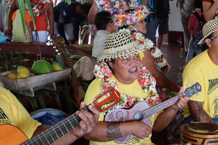 local playing at airport - tubuai - austral islands - french polynesia