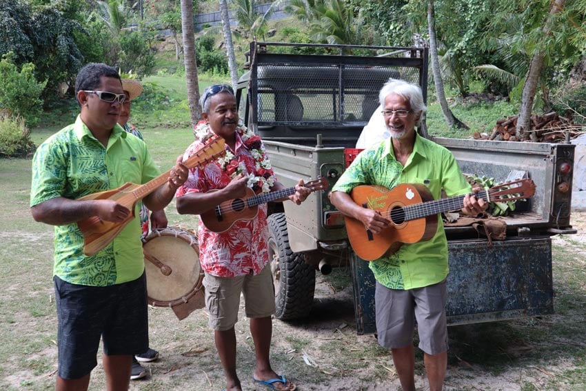 locals singing in vaitumu village - rurutu - austral islands - french polynesia