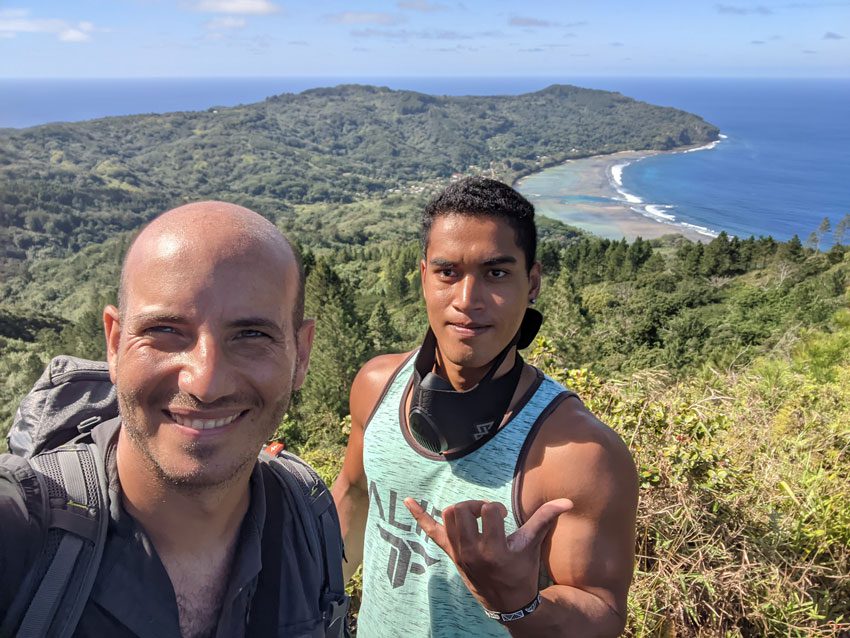me and vanaa - hiking in - rurutu - austral islands - french polynesia