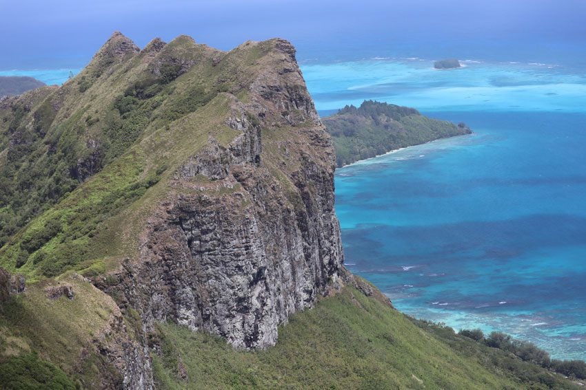 mountain ridge from mount hiro hike - raivavae - austral islands - french polynesia