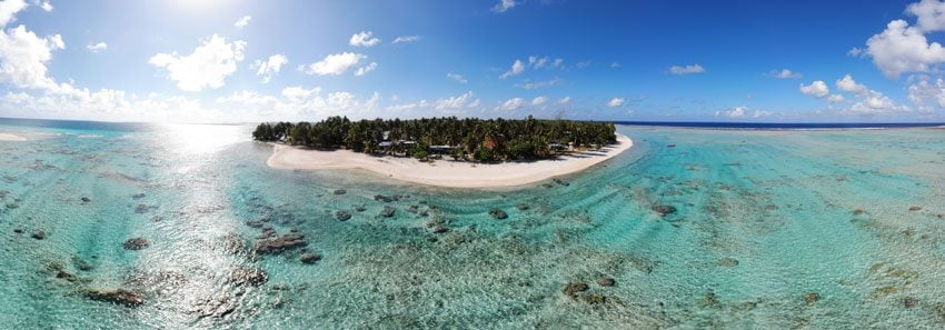 panoramic view of lagoon - tikehau - french polynesia