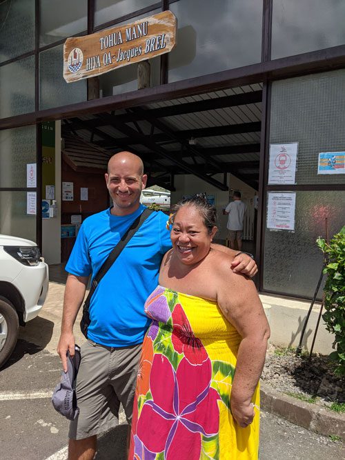 tania and me at airport - hiva oa - marquesas islands - french polynesia