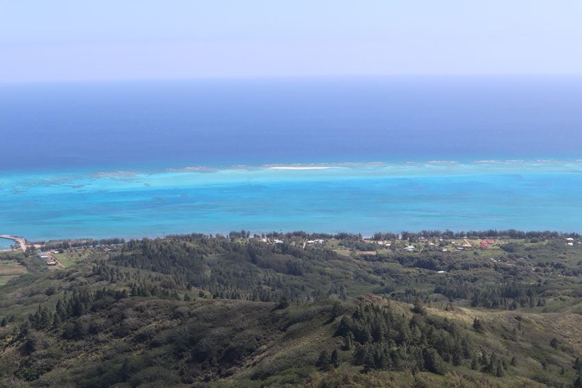 view of tubuai lagoon from Mount Taitaa - - tubuai - austral islands - french polynesia