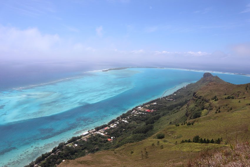 view of village from mount hiro hike - raivavae - austral islands - french polynesia