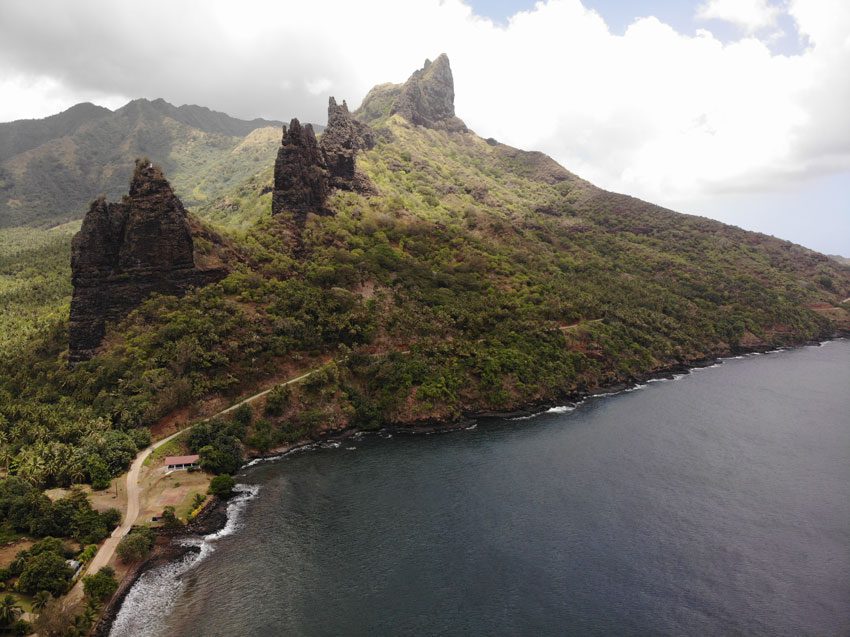 Hatiheu village cliffs - nuku hiva - marquesas islands - french polynesia