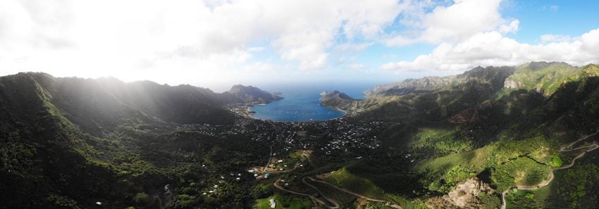 Panoramic view of Taiohae - nuku hiva - marquesas islands - french polynesia