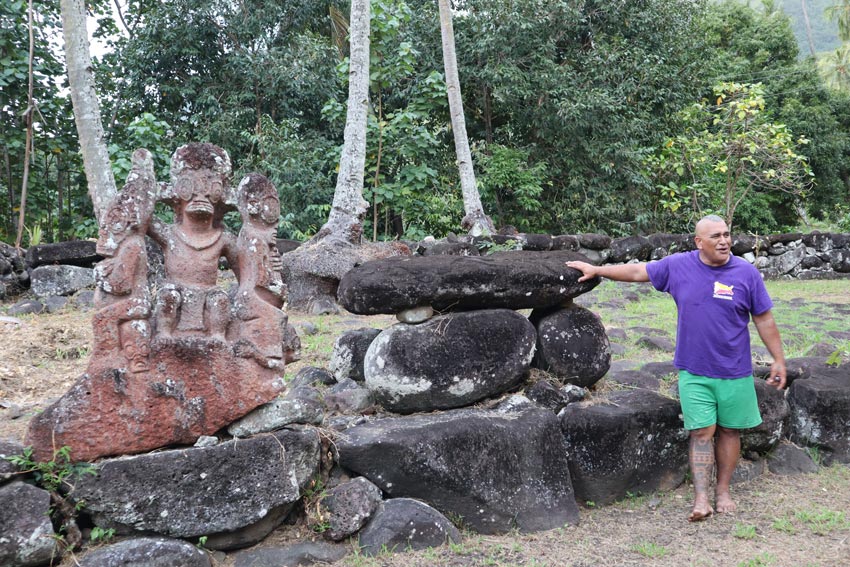 alvane in Hikokua archeological site - nuku hiva - marquesas islands - french polynesia