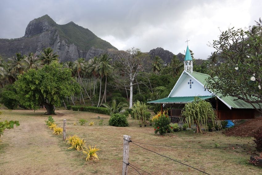 church in Anaho Bay - nuku hiva - marquesas islands - french polynesia