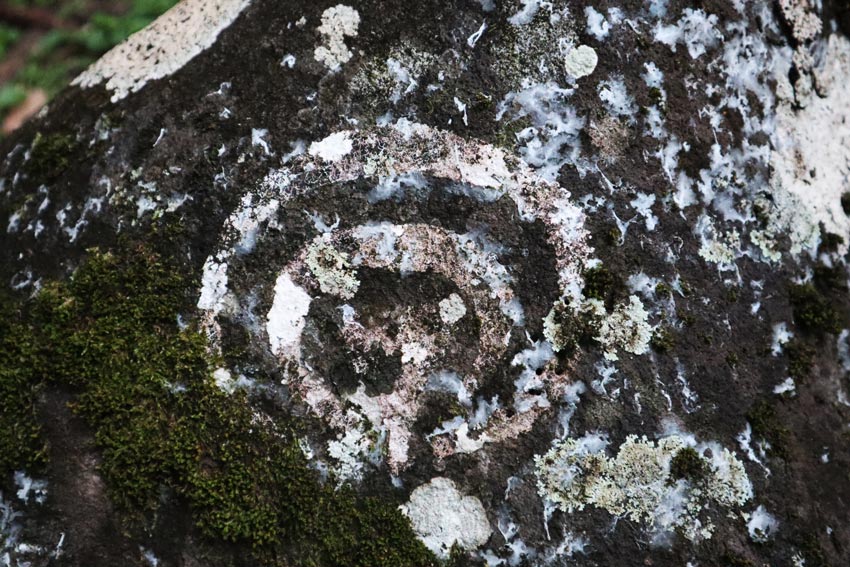 petroglyph in Kamuihei archeological site - nuku hiva - marquesas islands - french polynesia