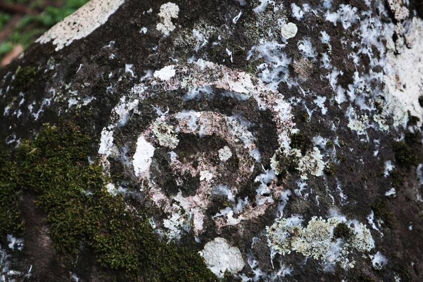 petroglyph in Kamuihei archeological site - nuku hiva - marquesas islands - french polynesia