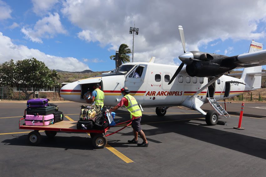 twin otter flight to - nuku hiva - marquesas islands - french polynesia