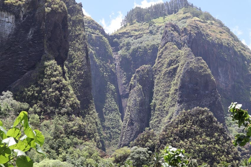 view of Vaipo Waterfall - Hakaui Valley - nuku hiva - marquesas islands - french polynesia